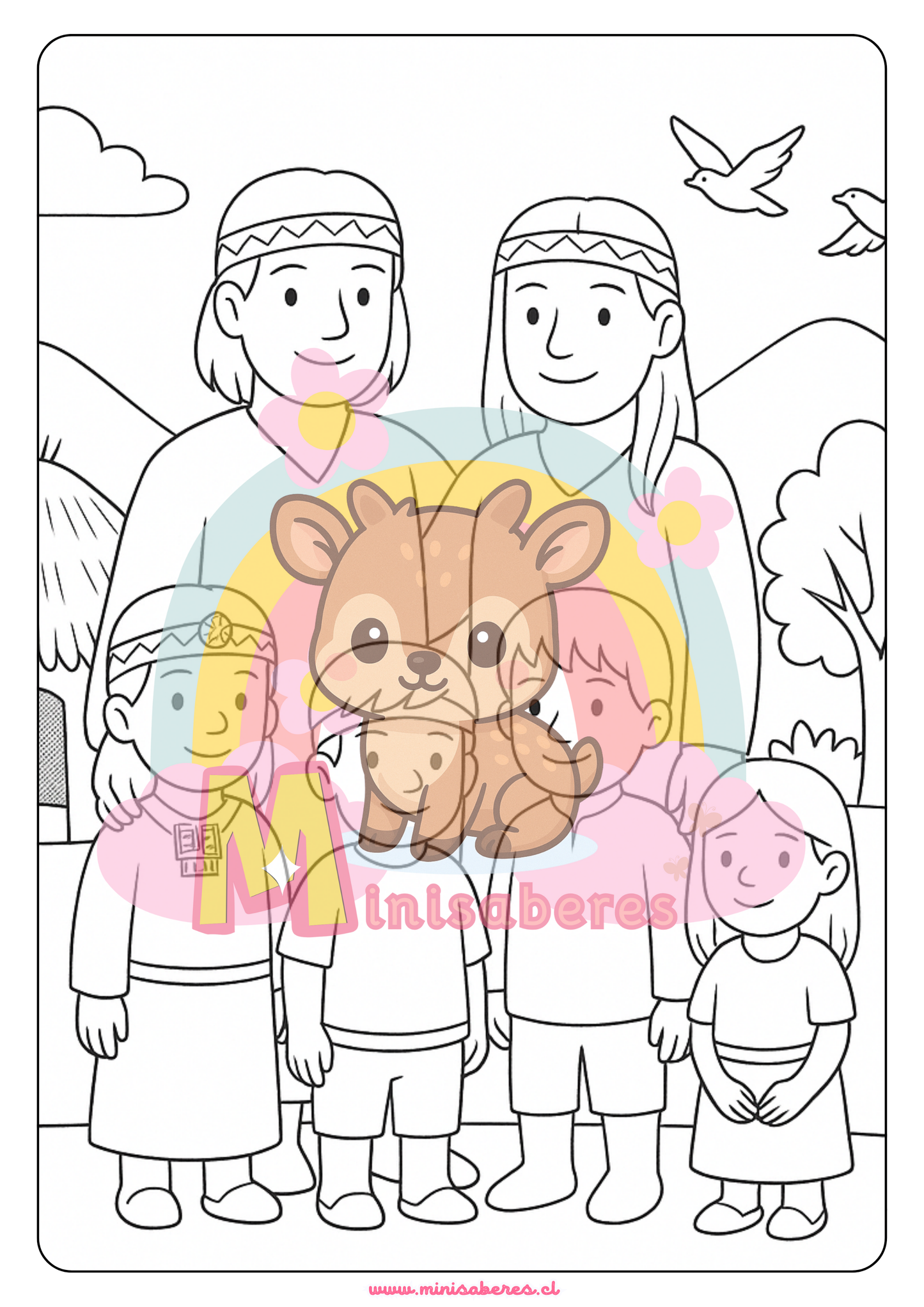 Libro para colorear - Pueblo Mapuche