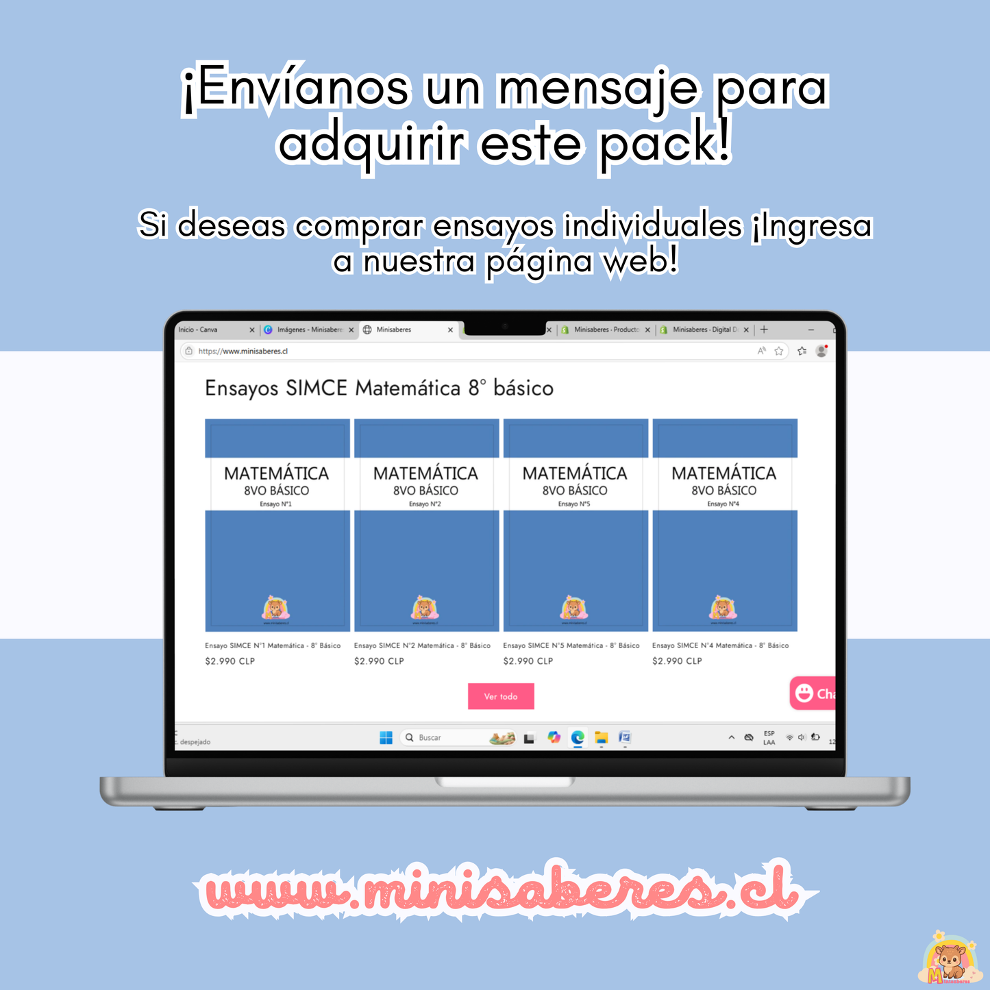PACK Ensayos SIMCE - Matemática 8° básico