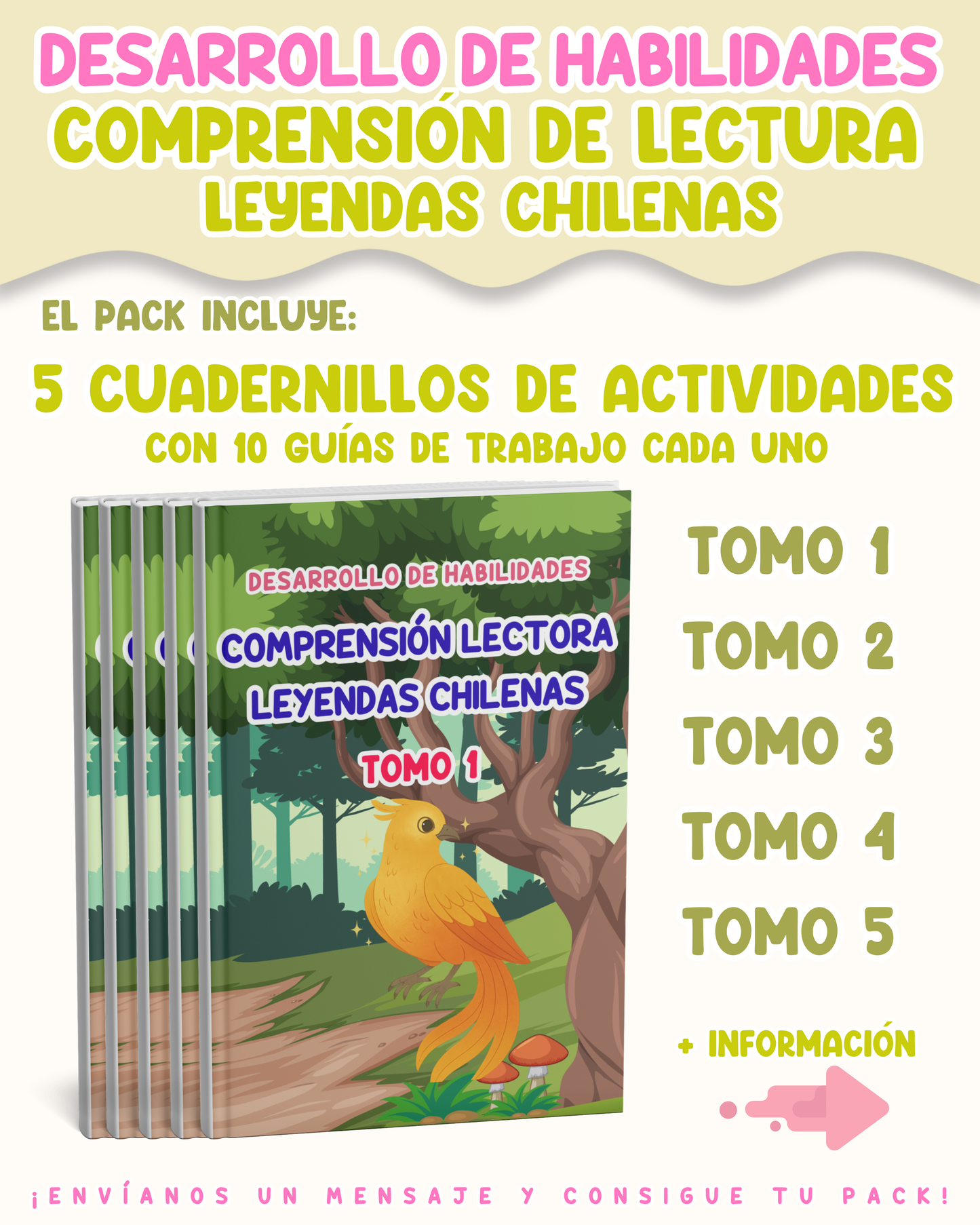 PACK Desarrollo de habilidades: comprensión de lectura leyendas chilenas