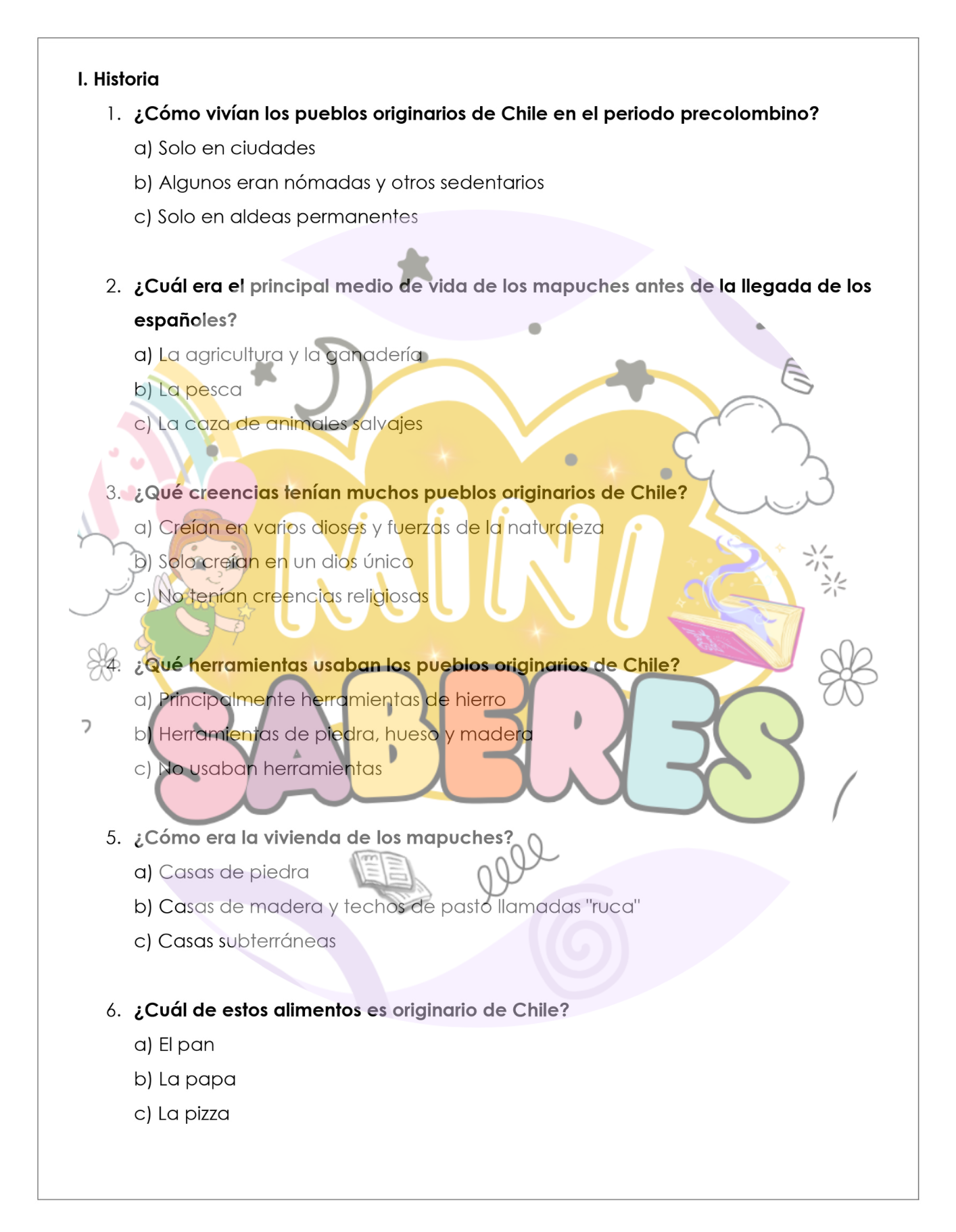 Evaluación Diagnóstica - Historia, Geografía y CCSS (HIST) 3° básico