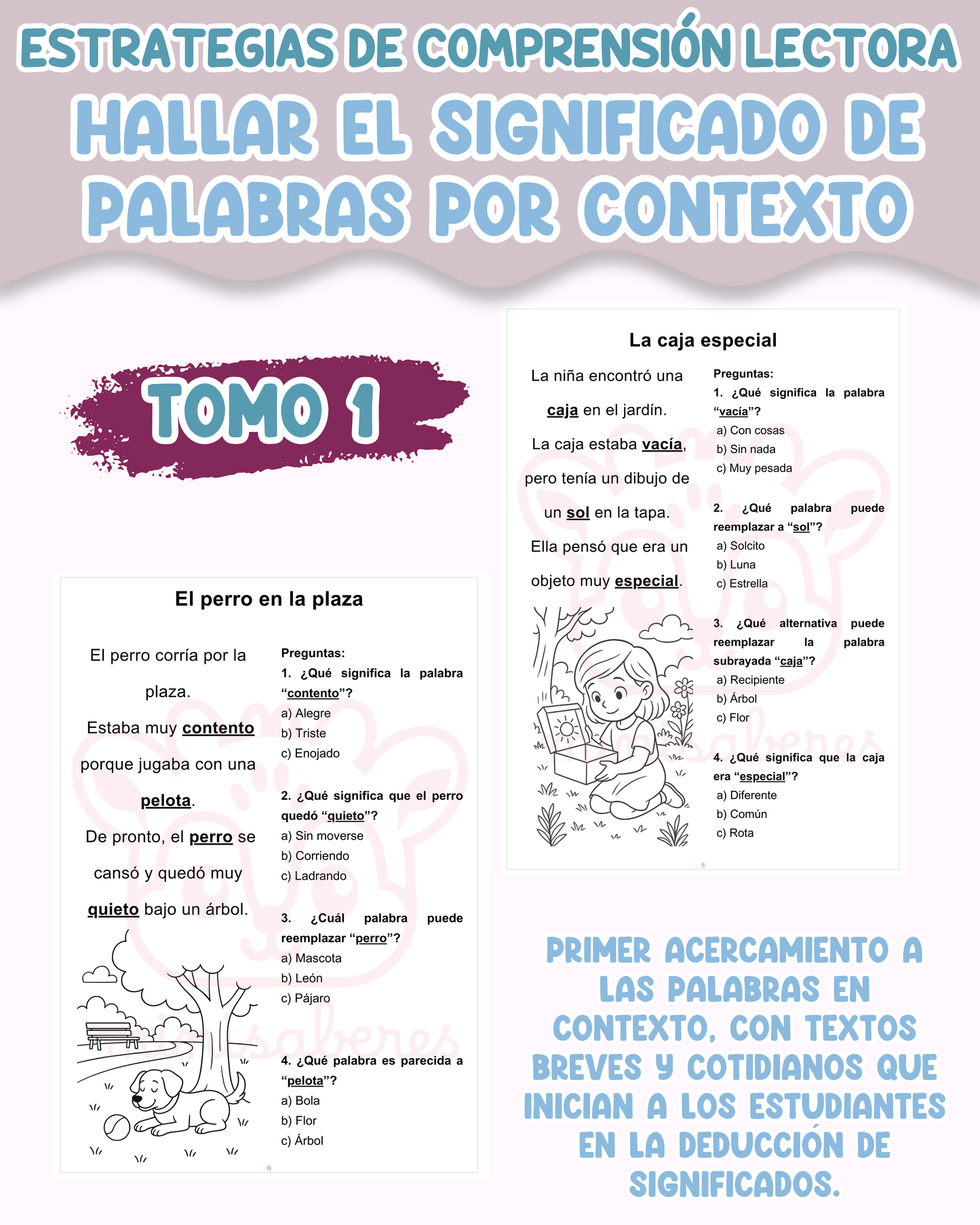 PACK Estrategias de comprensión lectora – Hallar el significado de palabras por contexto