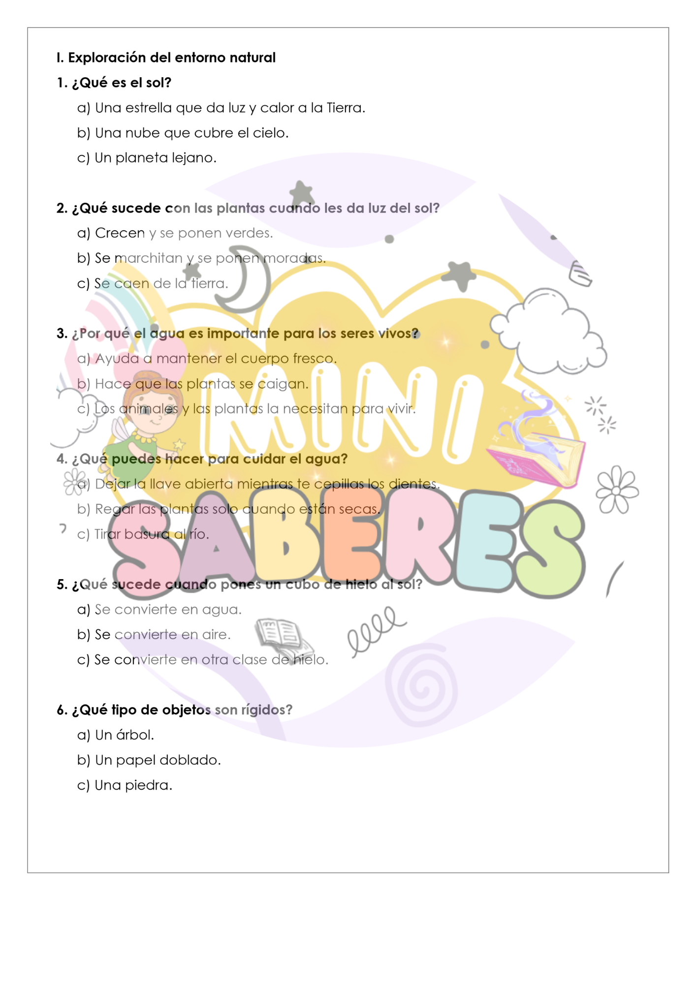 Evaluación Diagnóstica - Ciencias Naturales (CN) 1° básico