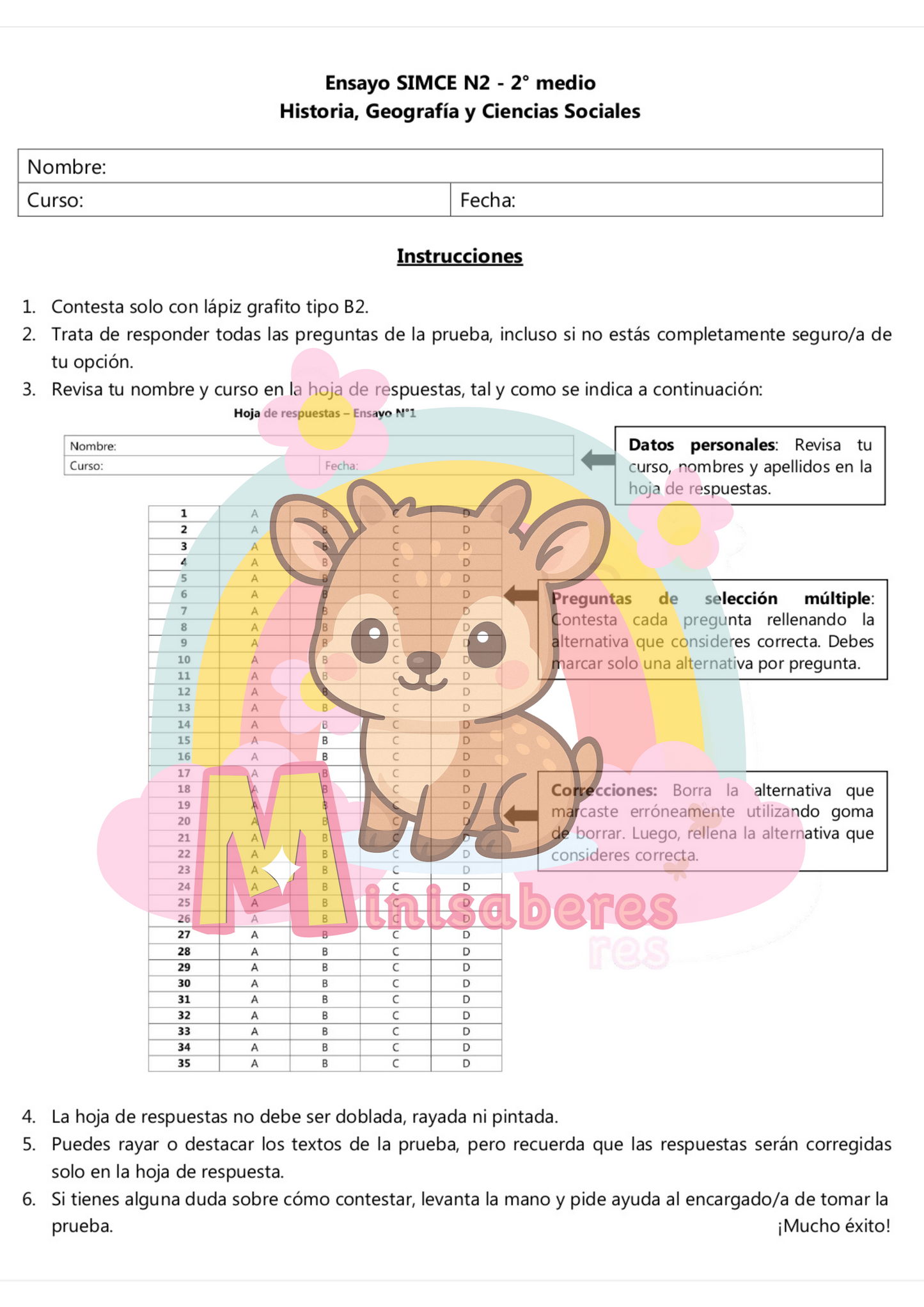Ensayo SIMCE Historia 2° Medio – N°2