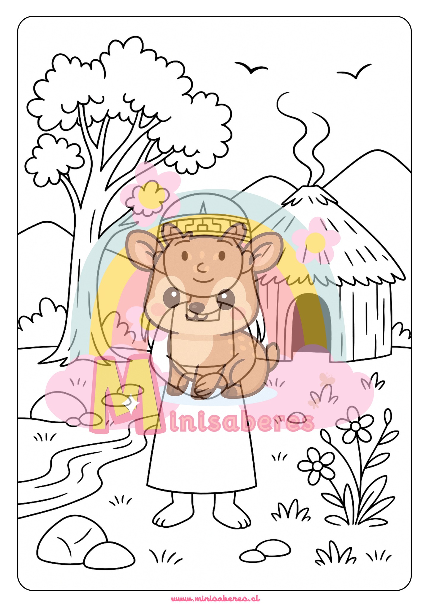 Libro para colorear - Pueblo Mapuche