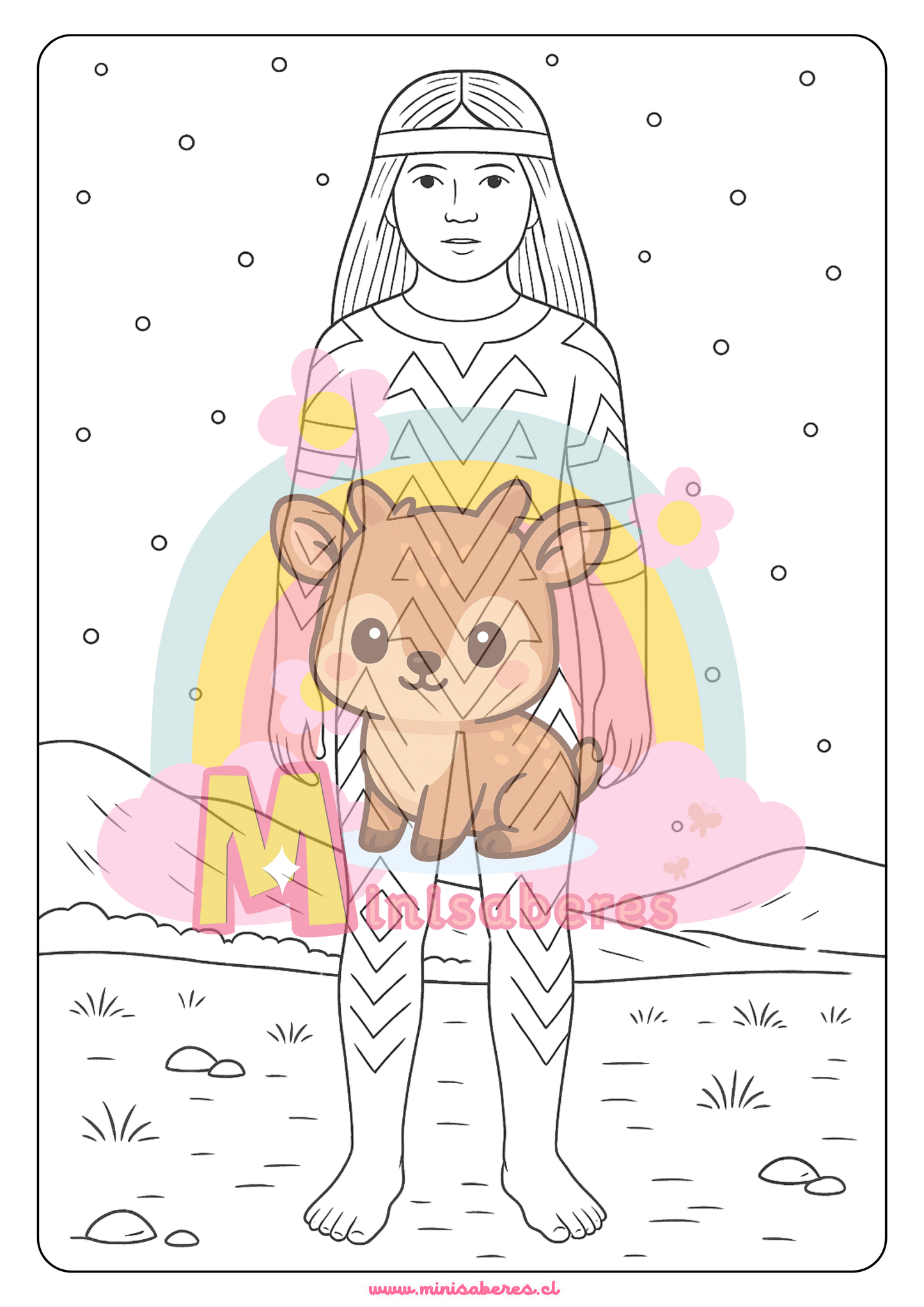 Libro para colorear - Pueblo Selk'nam