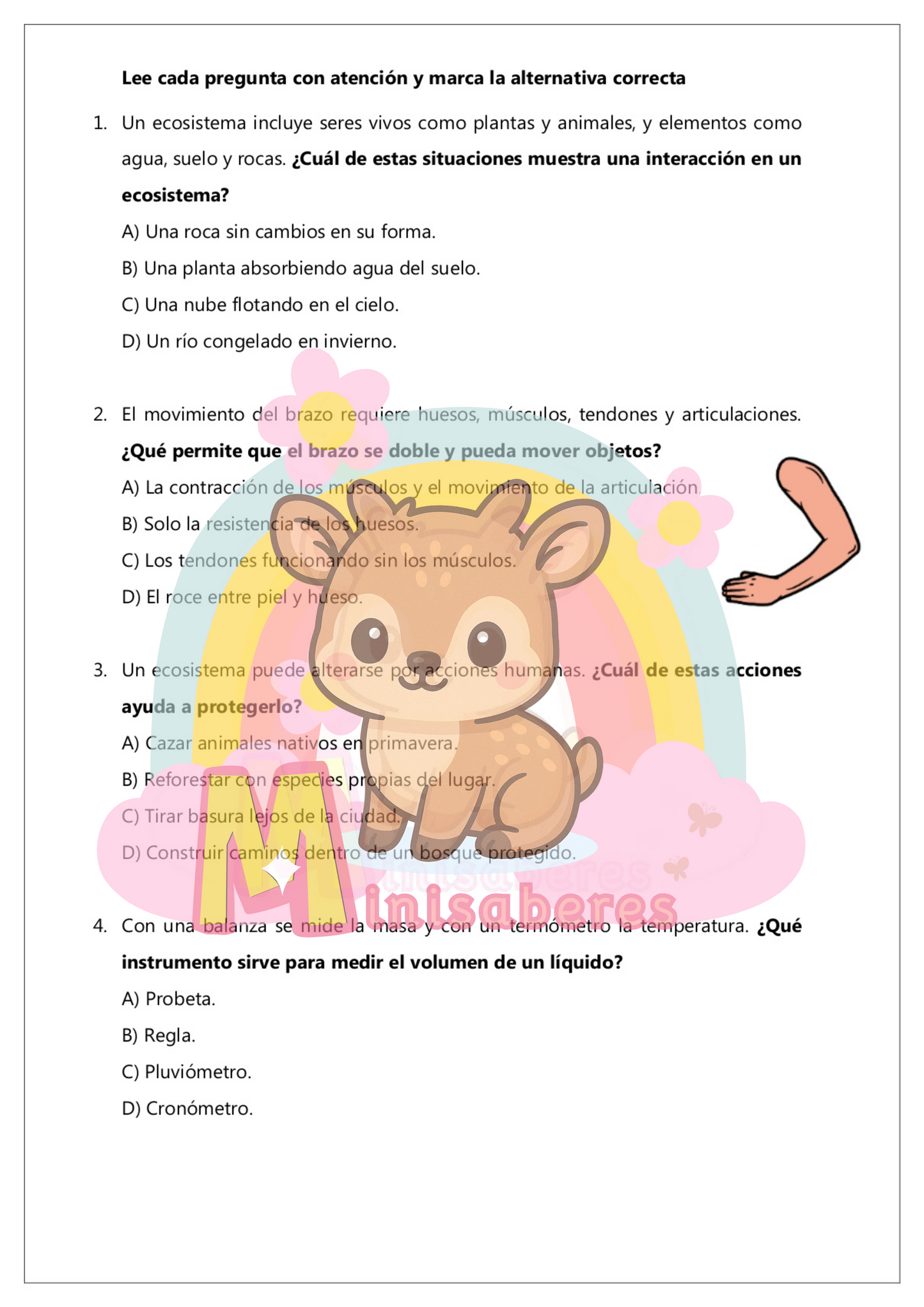 Ensayo SIMCE Ciencias 4° Básico – N°1