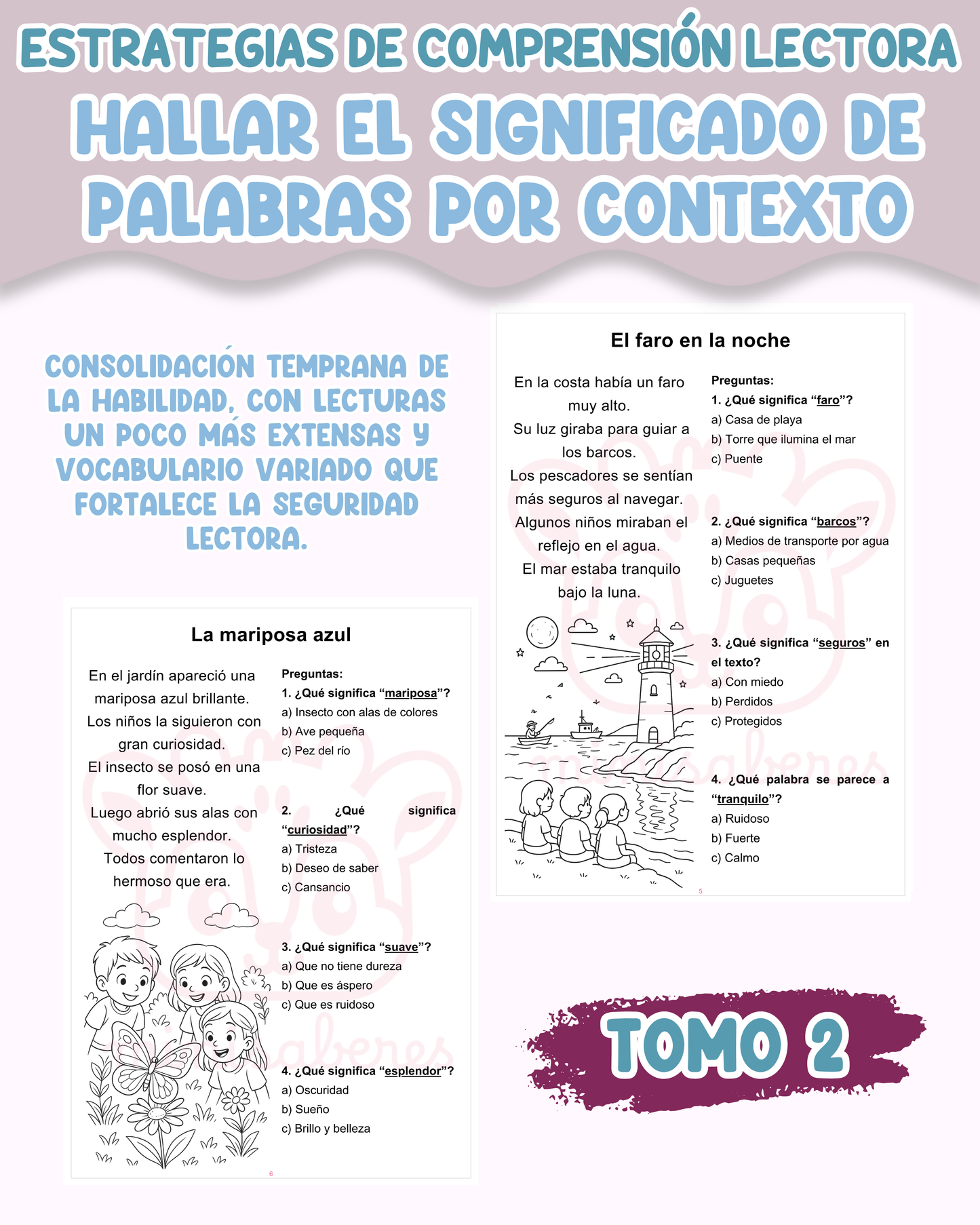 PACK Estrategias de comprensión lectora – Hallar el significado de palabras por contexto