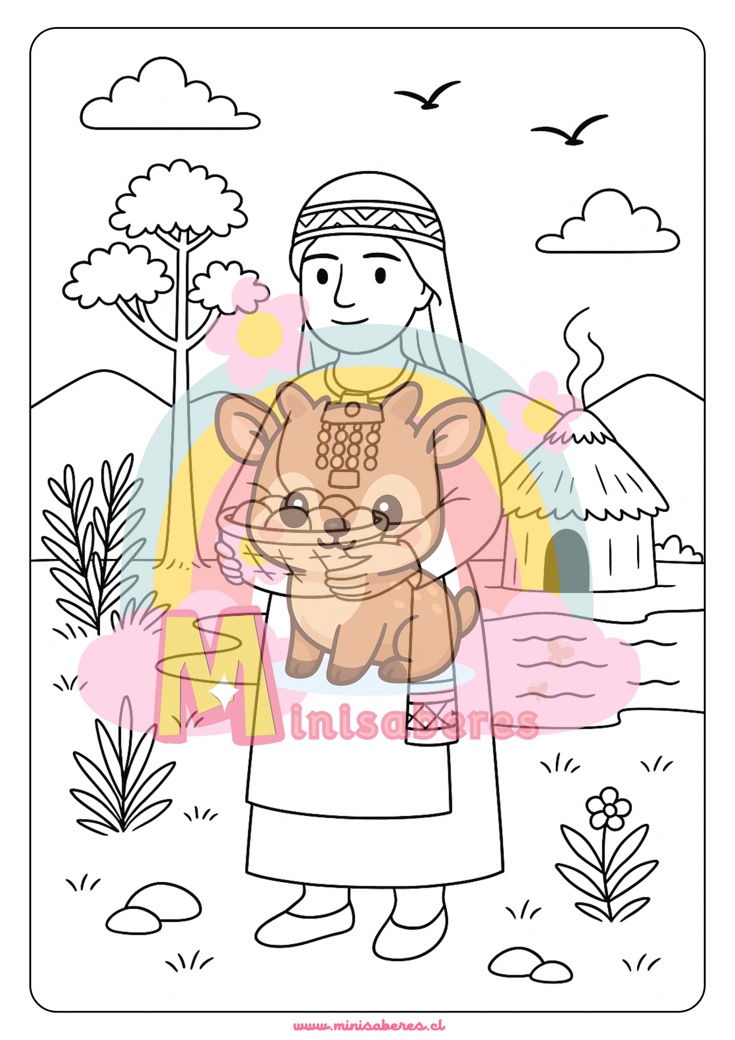 Libro para colorear - Pueblo Mapuche
