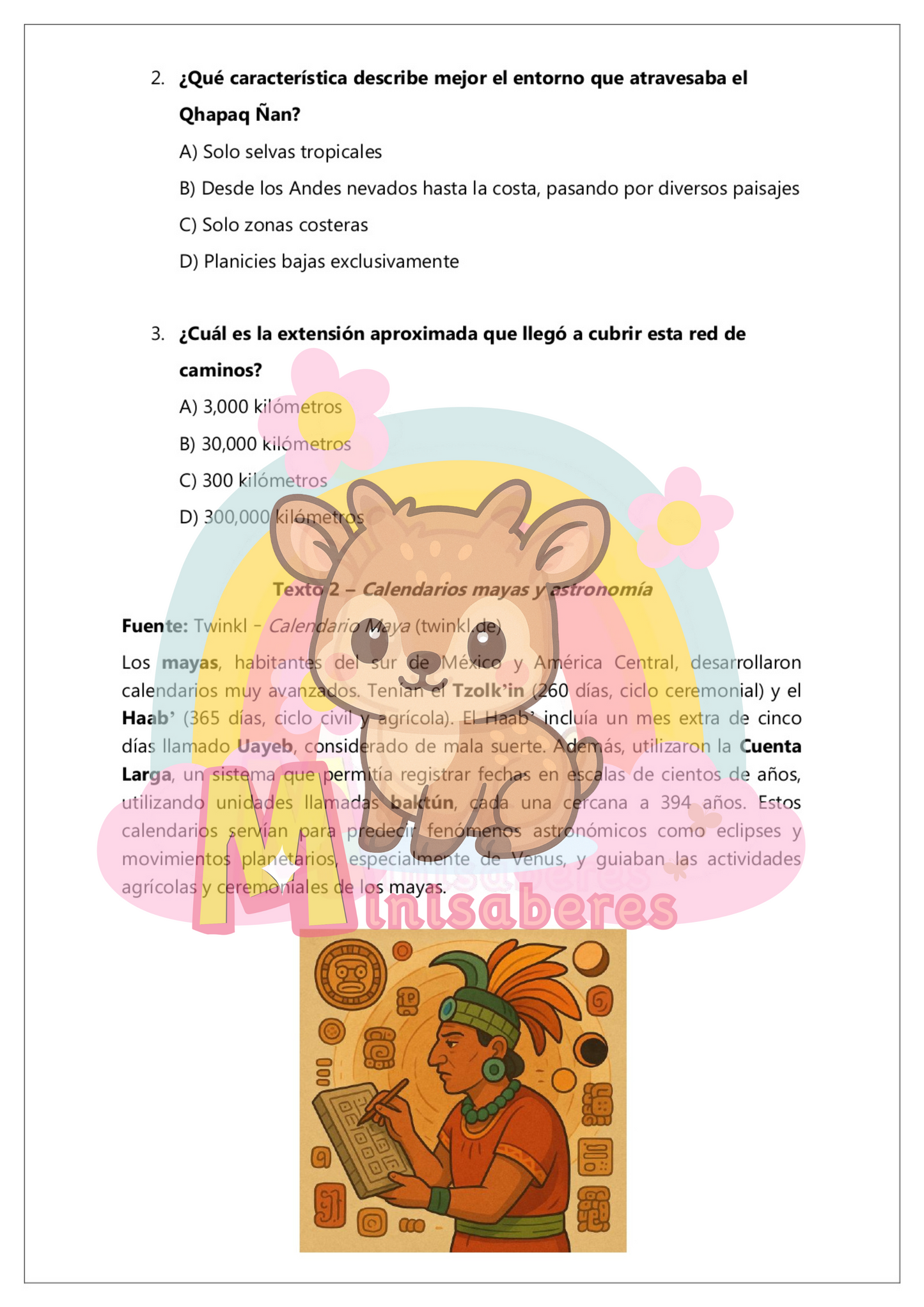Ensayo SIMCE Historia 4° Básico – N°1