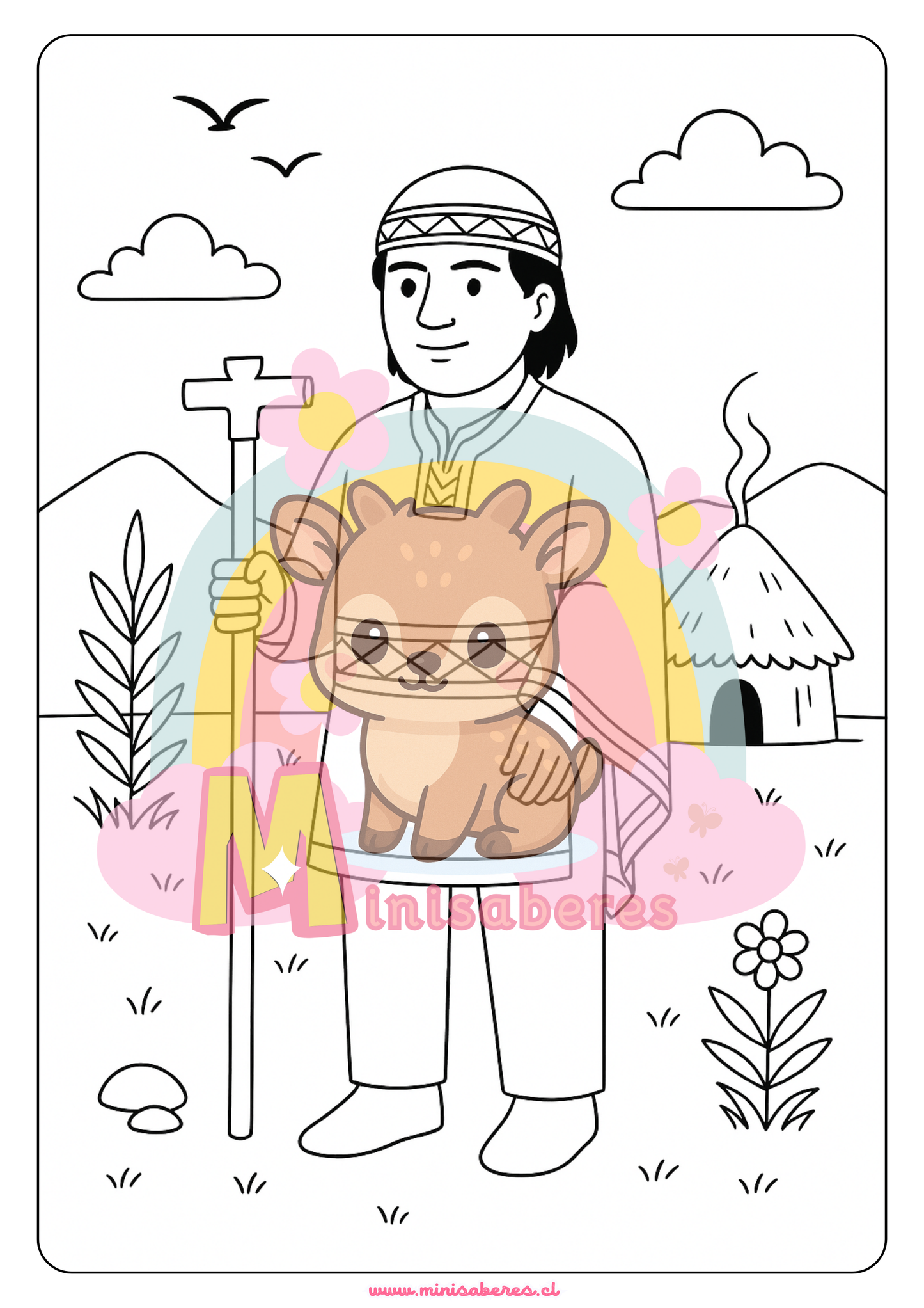 Libro para colorear - Pueblo Mapuche