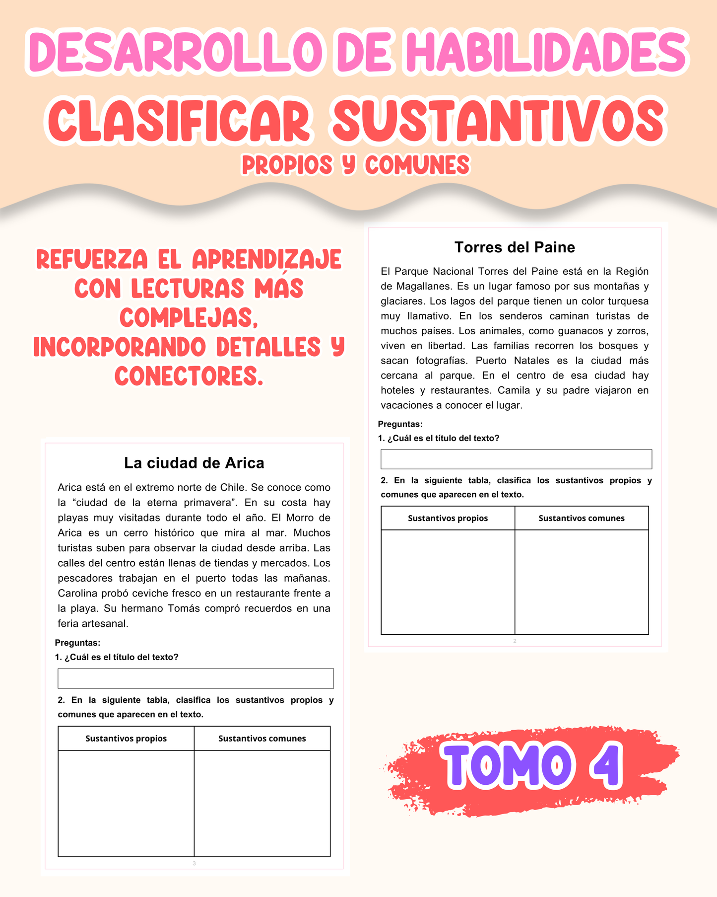PACK Desarrollo de habilidades: Clasificar sustantivos propios y comunes