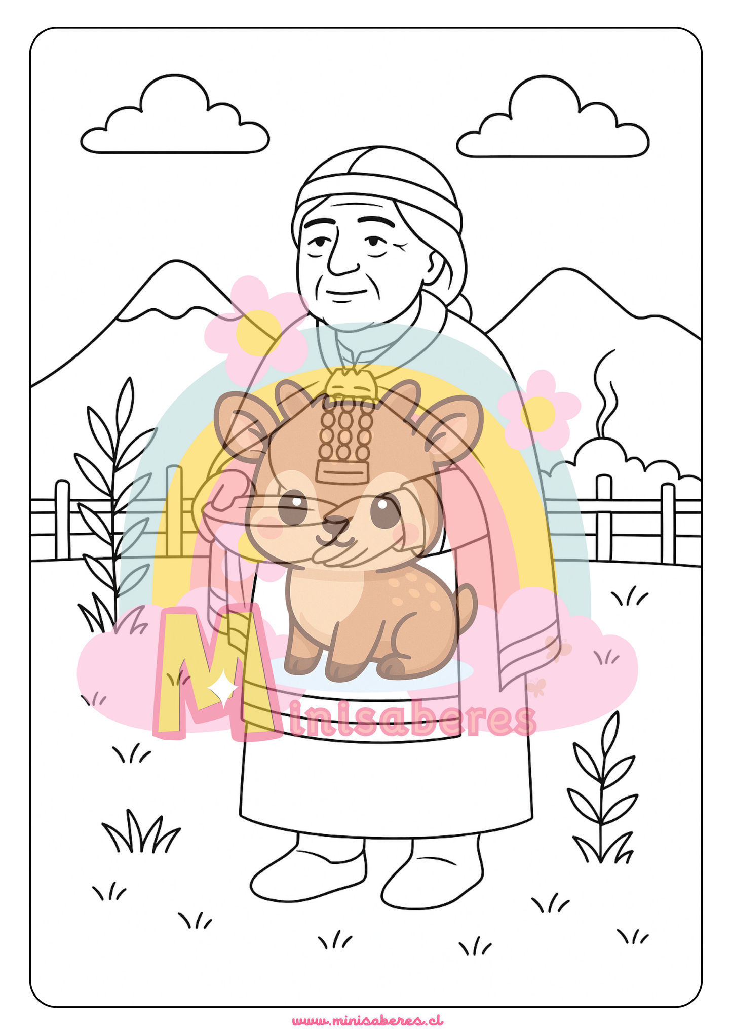 Libro para colorear - Pueblo Mapuche