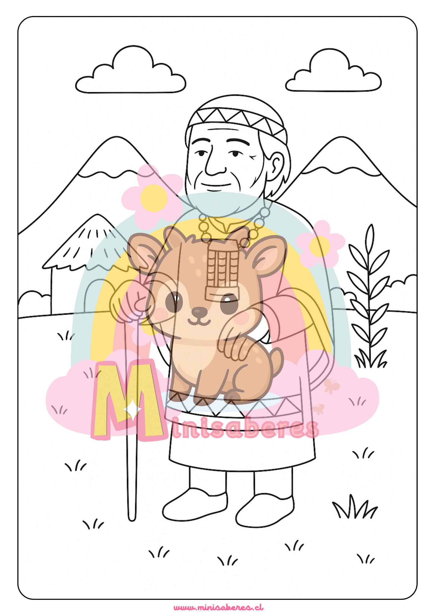 Libro para colorear - Pueblo Mapuche