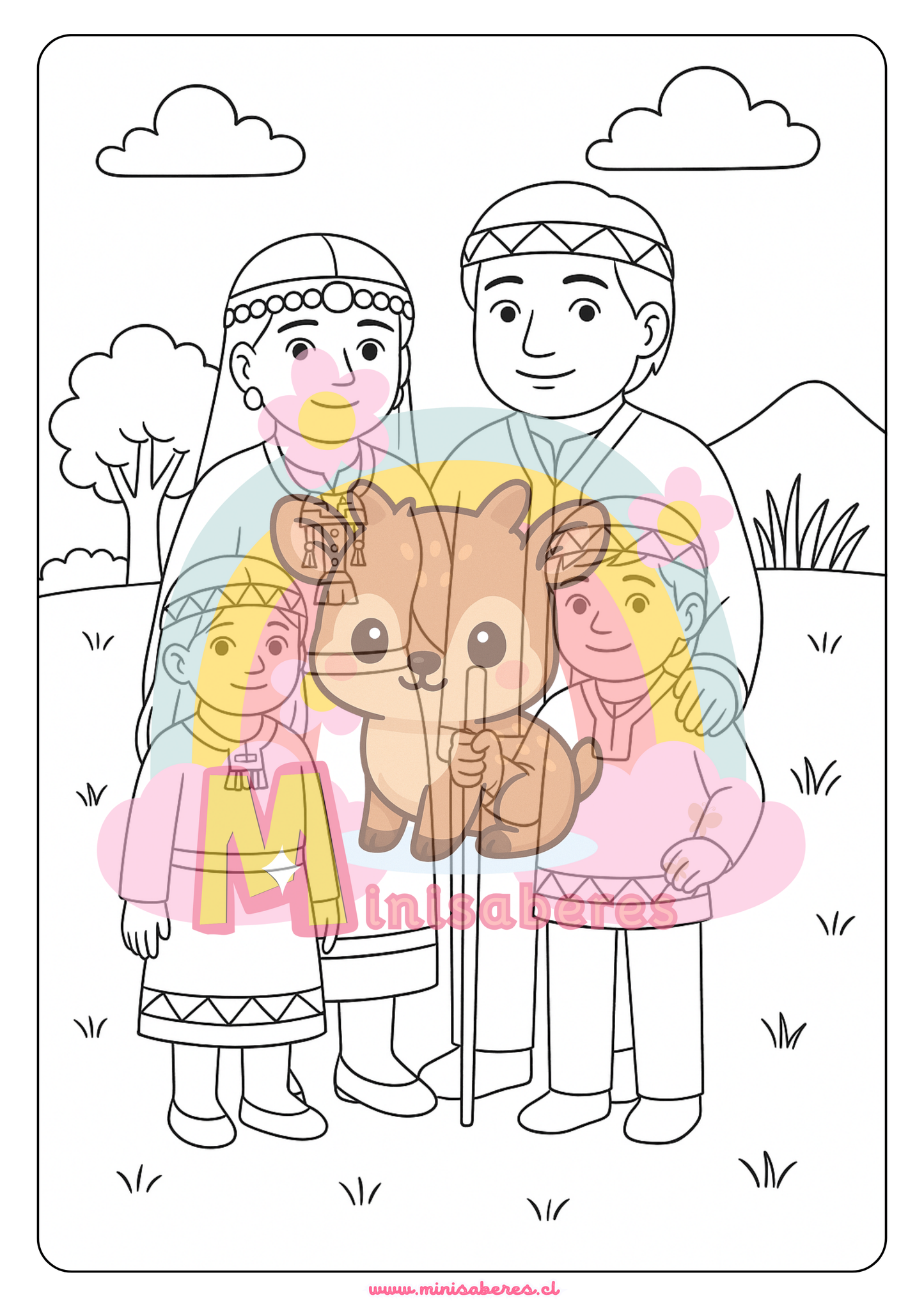 Libro para colorear - Pueblo Mapuche