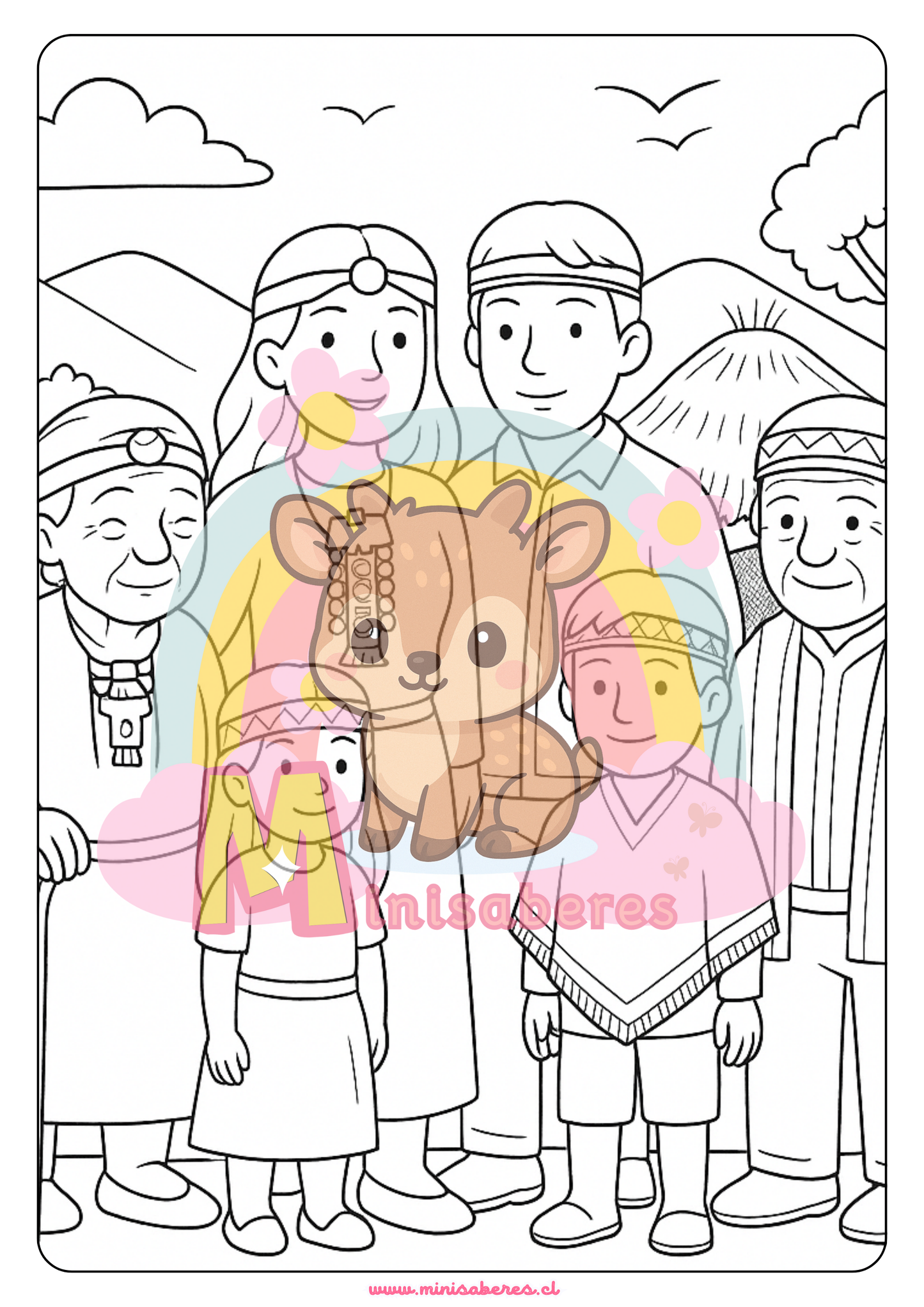 Libro para colorear - Pueblo Mapuche