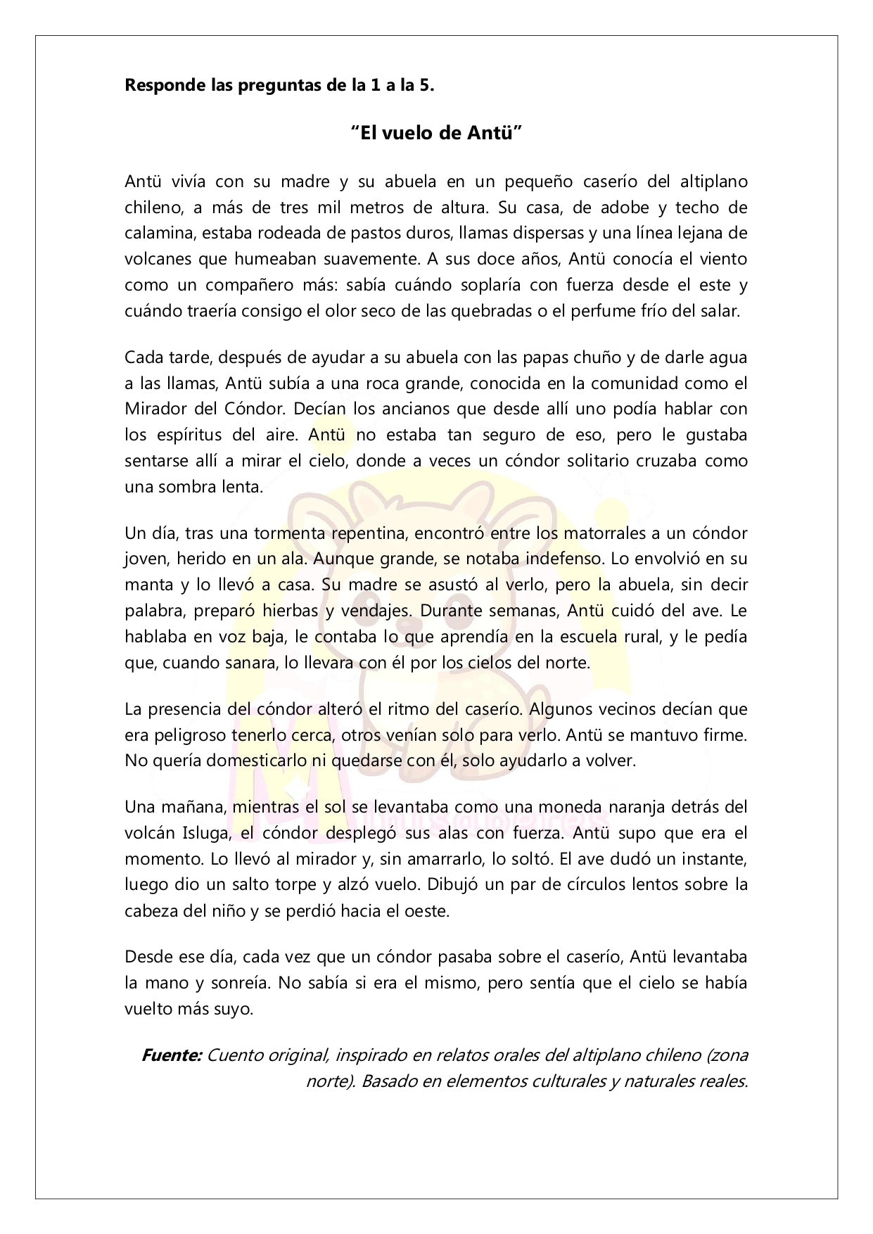 Ensayo SIMCE Lenguaje 8° Básico – N°1
