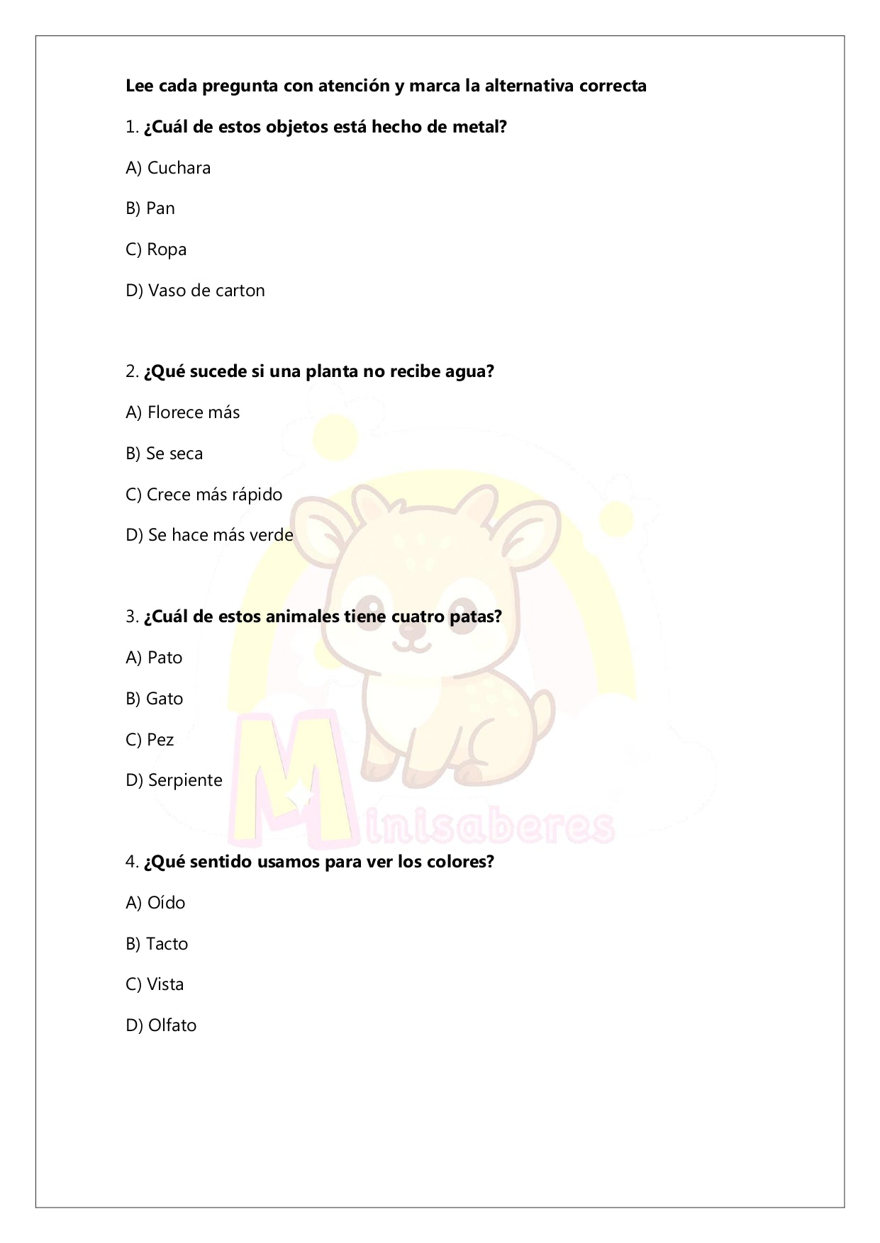 Ensayo SIMCE Ciencias 2° Básico – N°3
