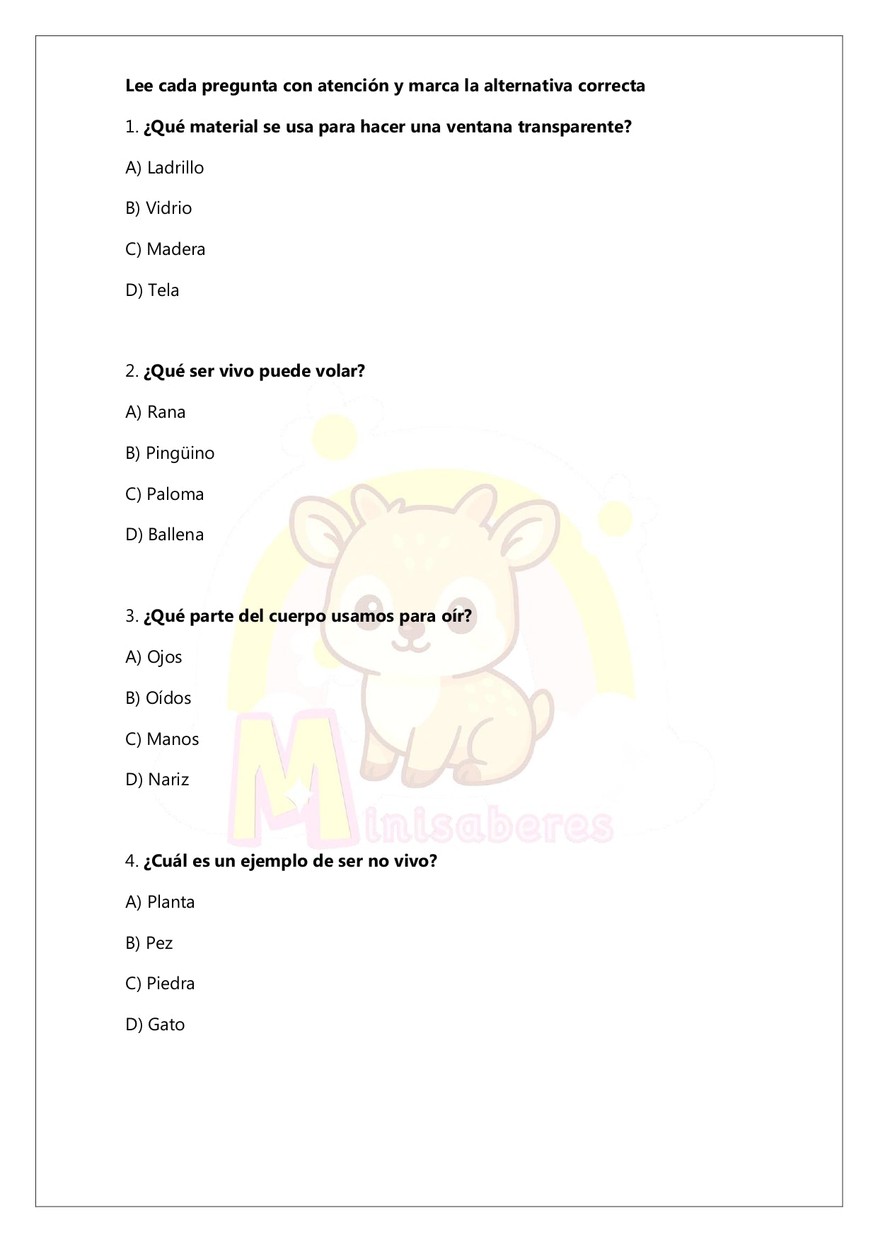 Ensayo SIMCE Ciencias 2° Básico – N°4