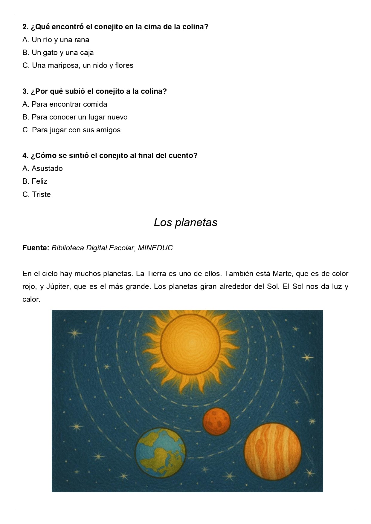 Ensayo SIMCE A - Lenguaje 2° básico