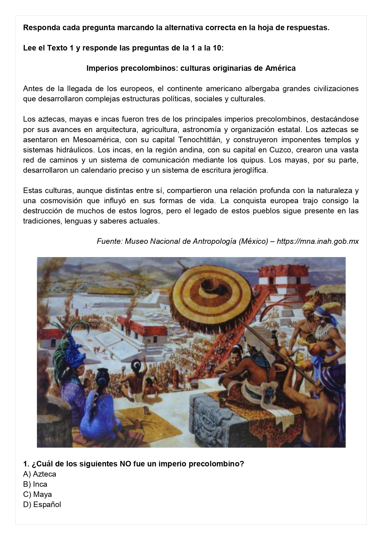 Ensayo SIMCE B - Historia 8° básico