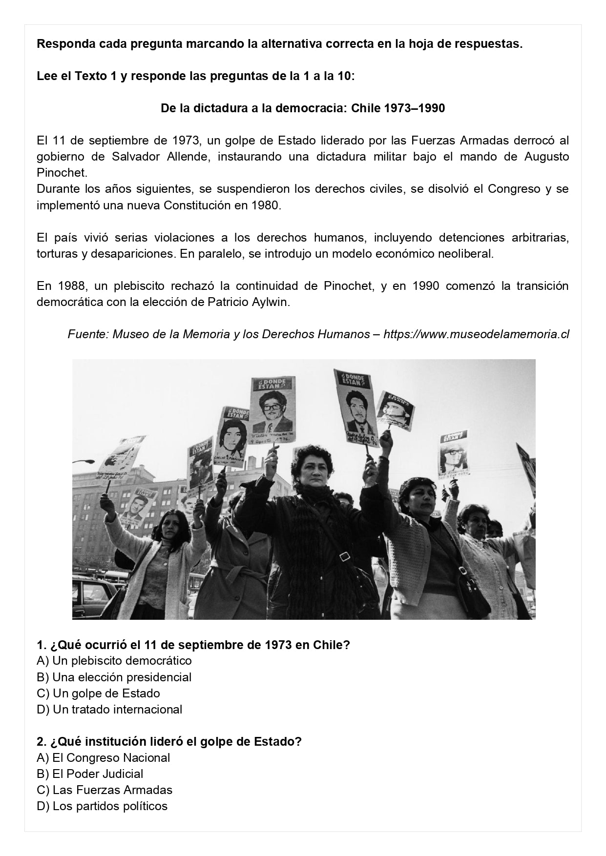 Ensayo SIMCE C - Historia 8° básico