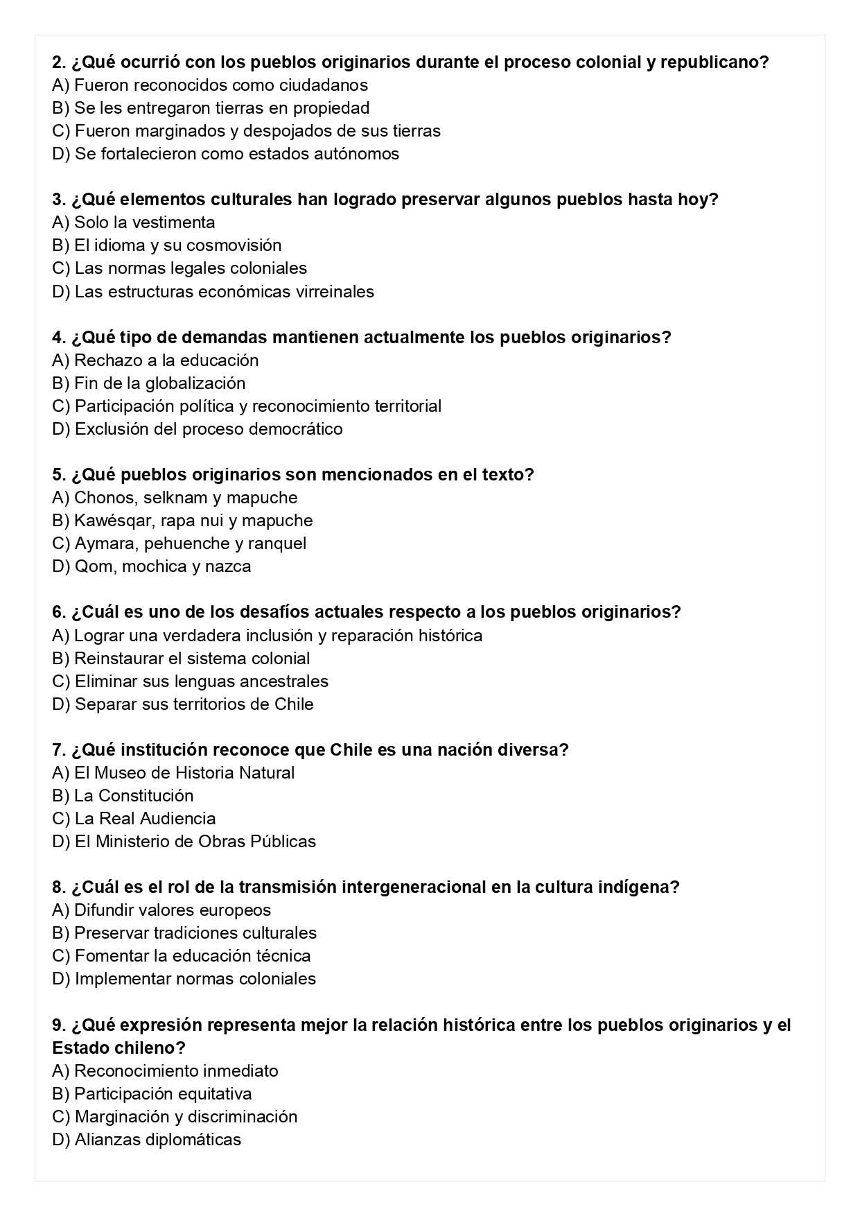 Ensayo SIMCE D - Historia 8° básico