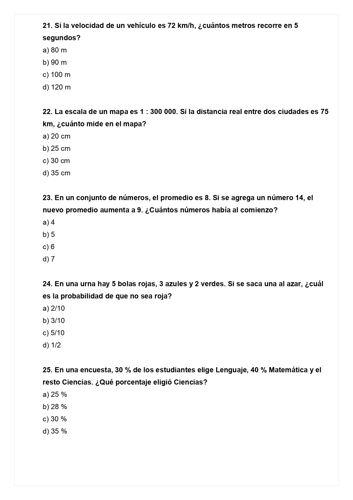 Ensayo SIMCE E - Matemática 6° básico