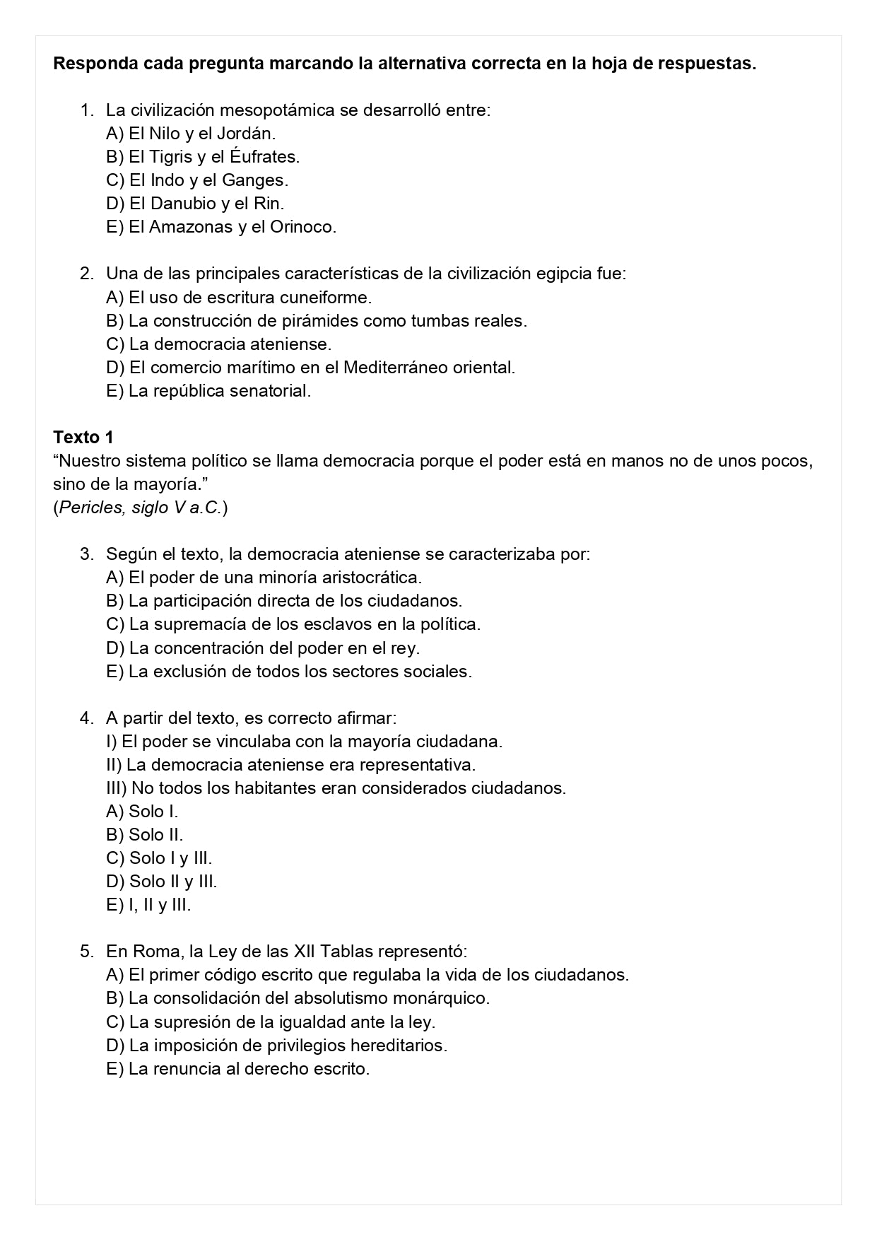 Ensayo SIMCE C - Historia II medio
