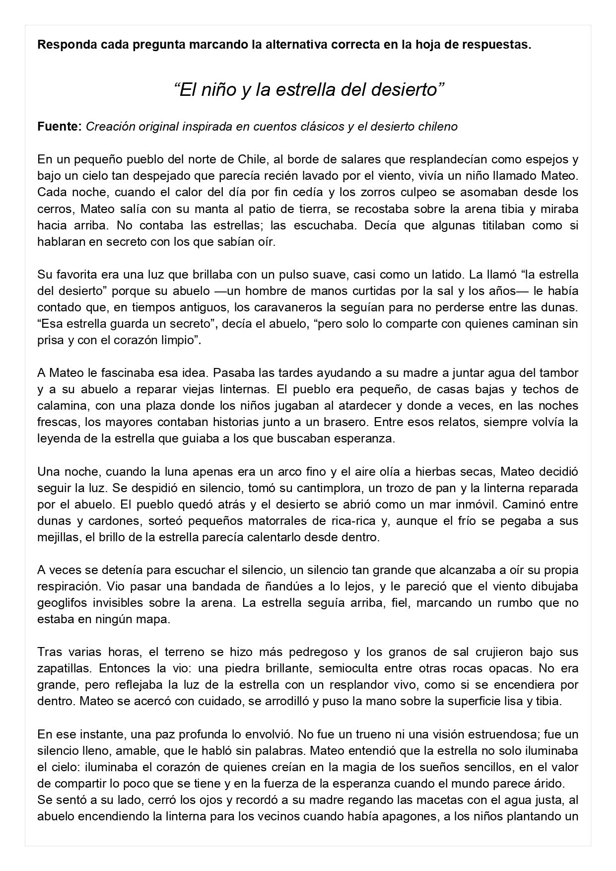 Ensayo SIMCE E - Lenguaje 8° básico
