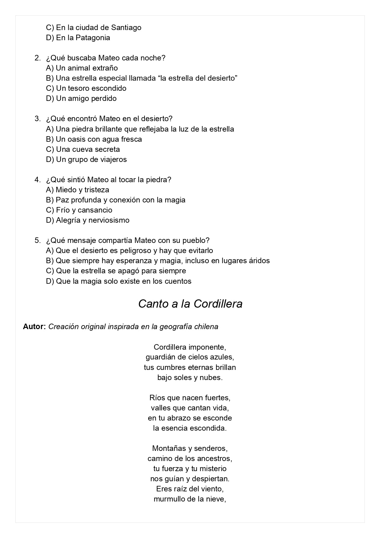 Ensayo SIMCE E - Lenguaje 8° básico