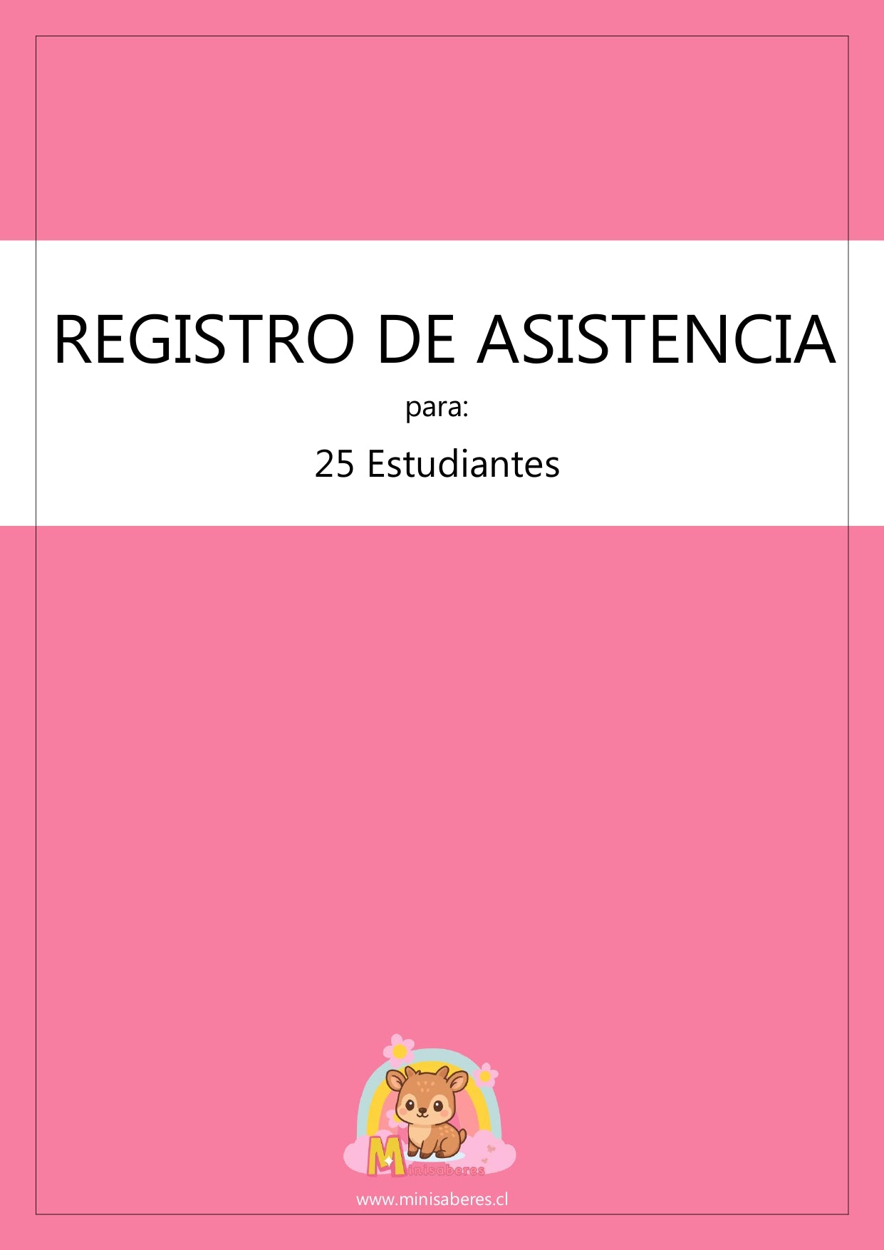 Tabla de registro de asistencia - 25 estudiantes