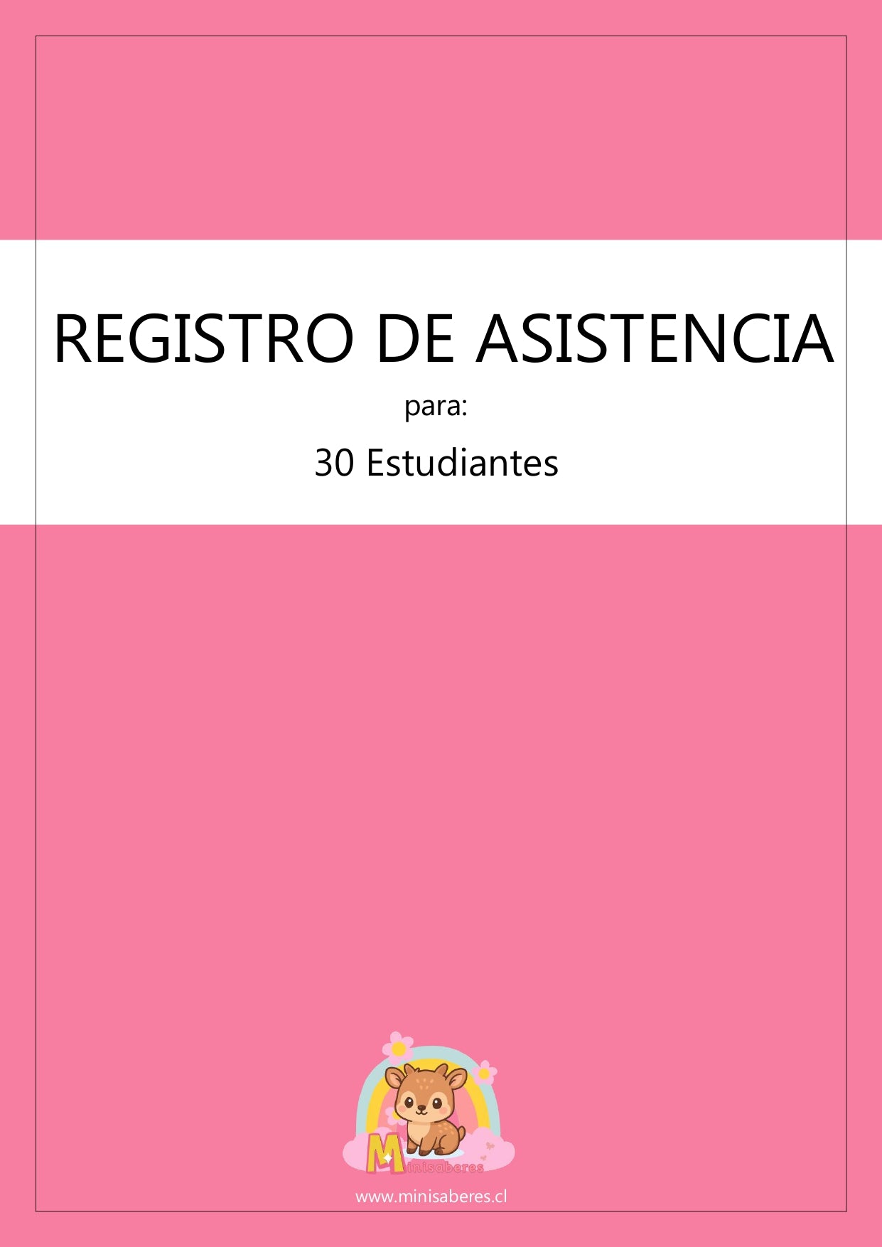 Tabla de registro de asistencia - 30 estudiantes