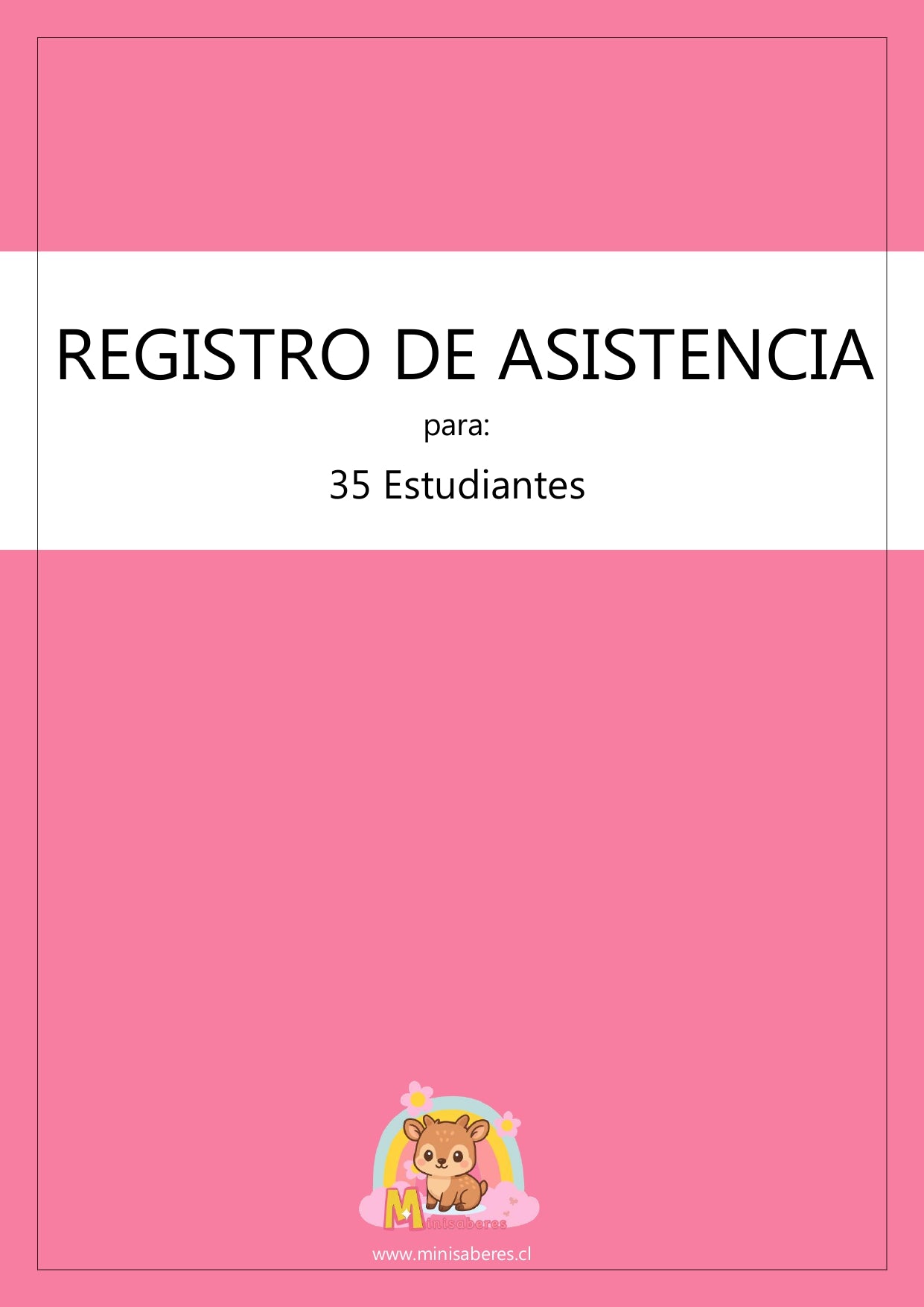 Tabla de registro de asistencia - 35 estudiantes
