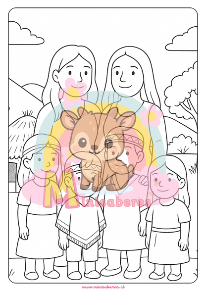 Libro para colorear - Pueblo Mapuche