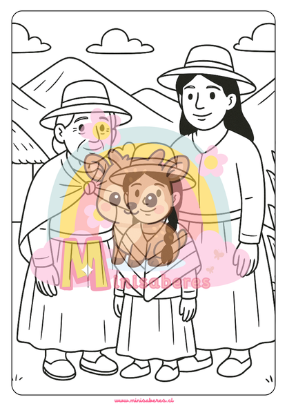 Libro para colorear - Pueblo Aymara