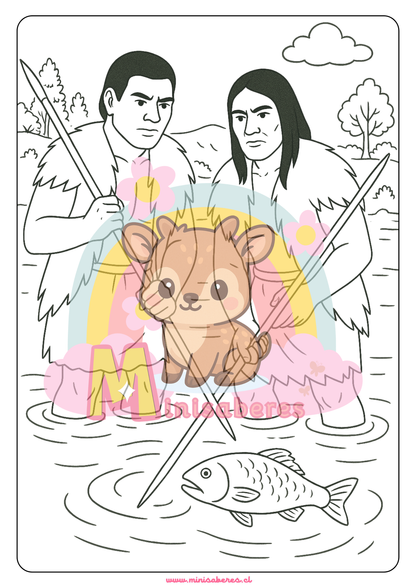 Libro para colorear - Pueblo Yagán