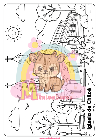 Libro para colorear - Lugares de Chile