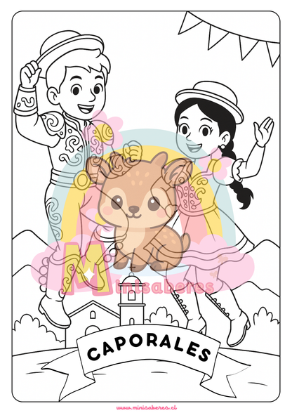Libro para colorear - Bailes típicos de Chile
