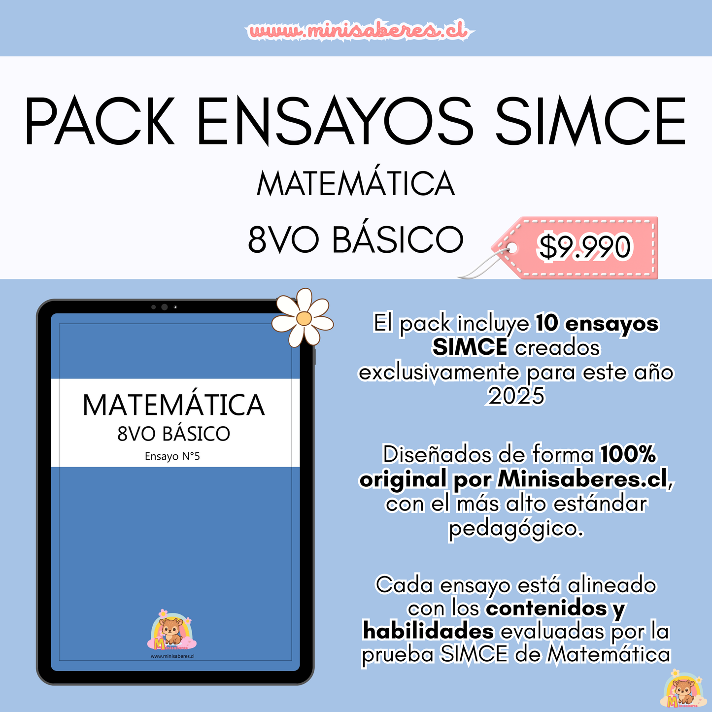 PACK Ensayos SIMCE - Matemática 8° básico