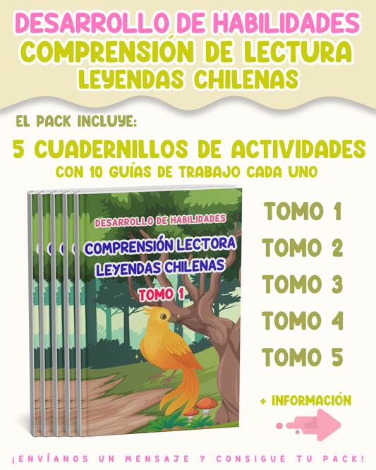 PACK Desarrollo de habilidades: comprensión de lectura leyendas chilenas