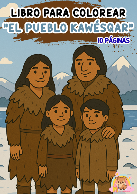 Libro para colorear - Pueblo Kawésqar