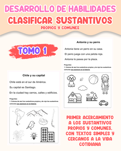 PACK Desarrollo de habilidades: Clasificar sustantivos propios y comunes