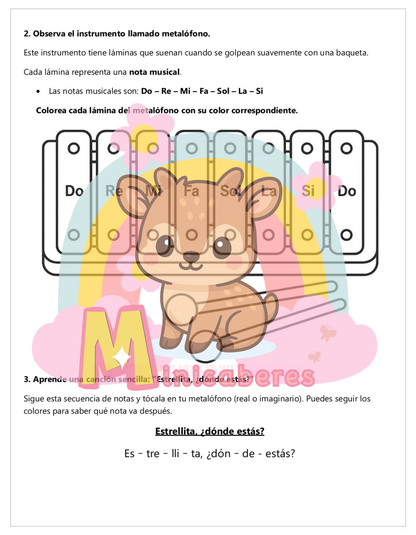 Guía "Pintando la música en colores" – Música 1° básico