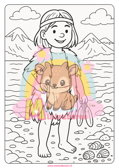 Libro para colorear - Pueblo Yagán
