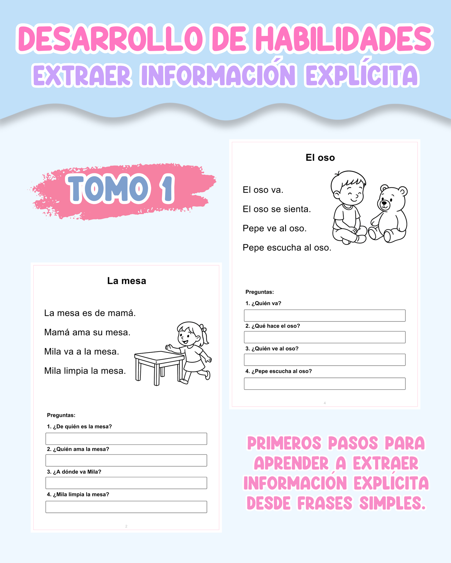 PACK Desarrollo de habilidades – Extraer Información Explícita