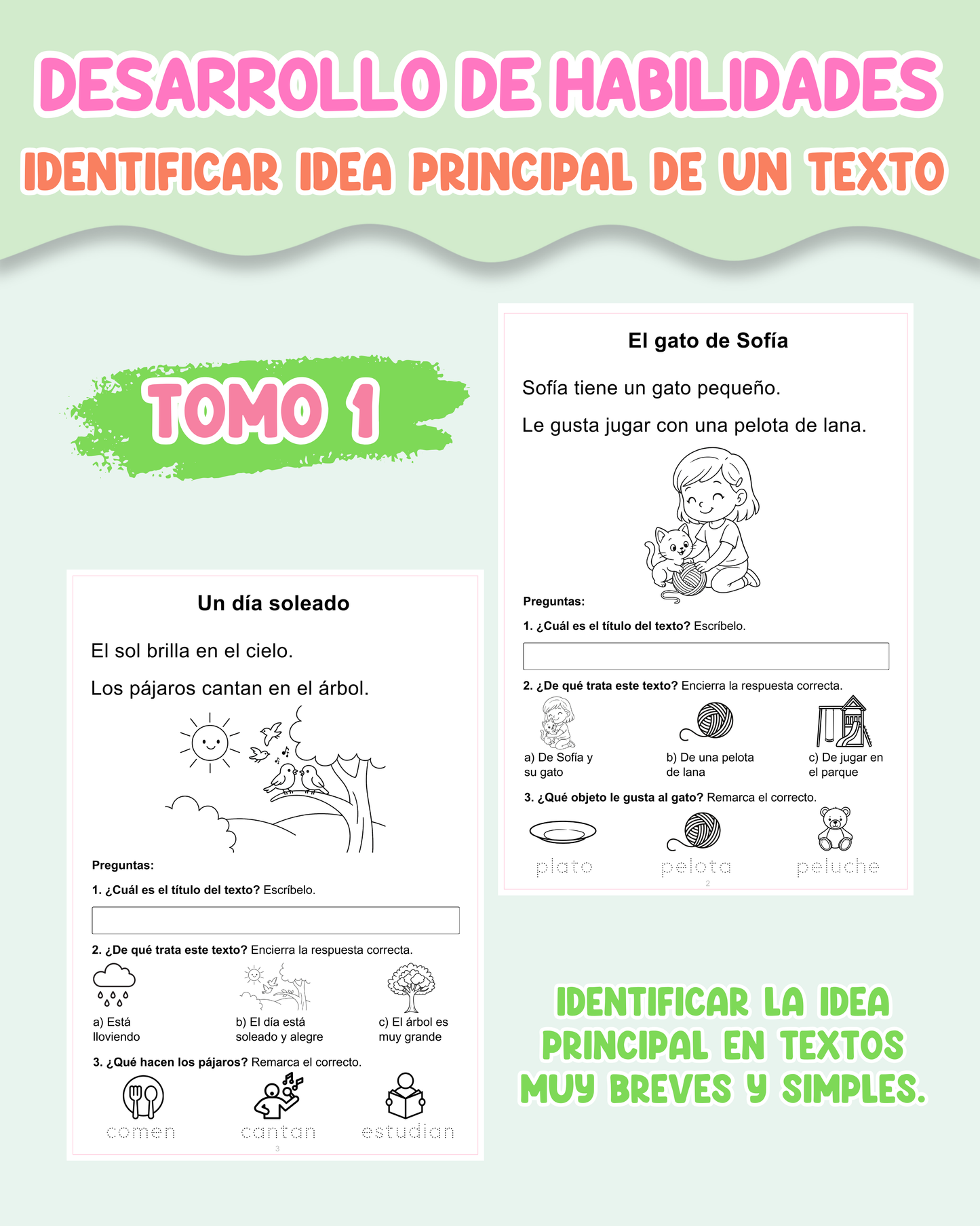 PACK Desarrollo de habilidades – Identificar la idea principal de un texto