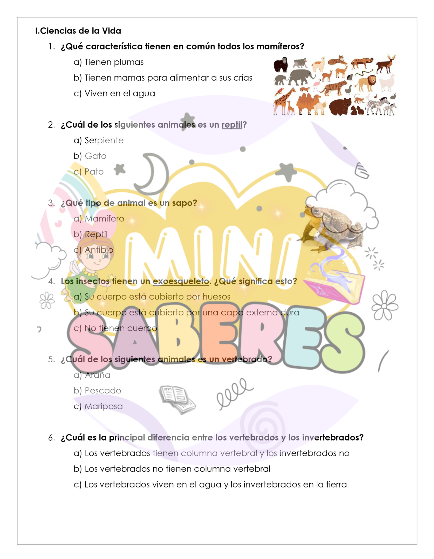 Evaluación Diagnóstica - Ciencias Naturales (CN) 3° básico