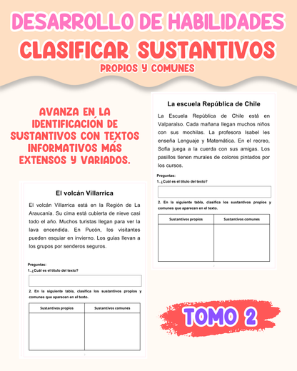 PACK Desarrollo de habilidades: Clasificar sustantivos propios y comunes