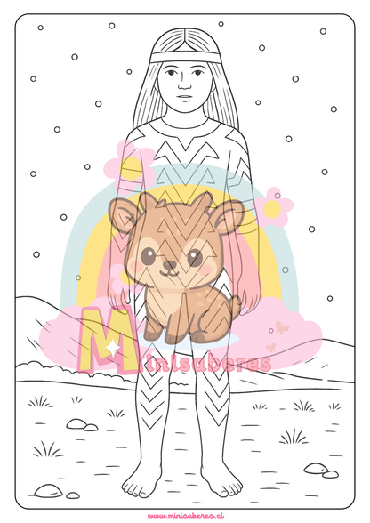 Libro para colorear - Pueblo Selk'nam