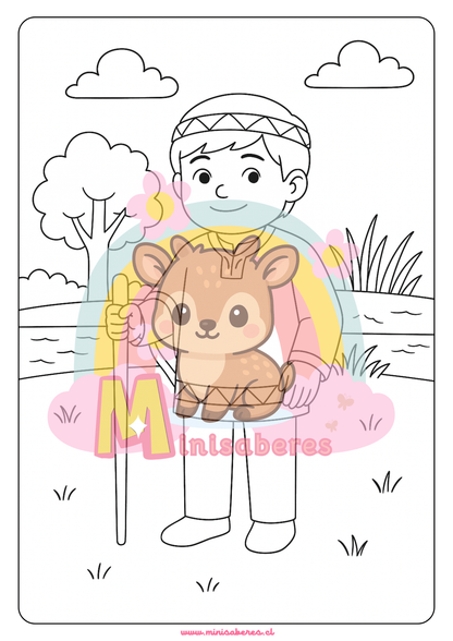 Libro para colorear - Pueblo Mapuche